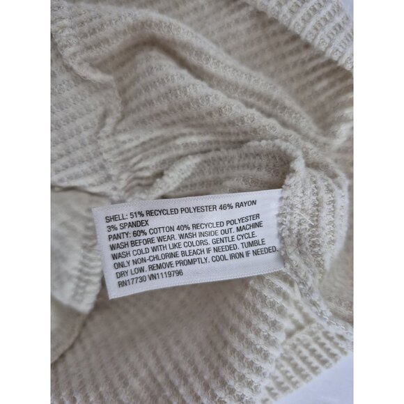 Cat & Jack Long Sleeve Waffle Design Beige Dress Infant Toddler Girls Size 18M - Picture 5 of 7